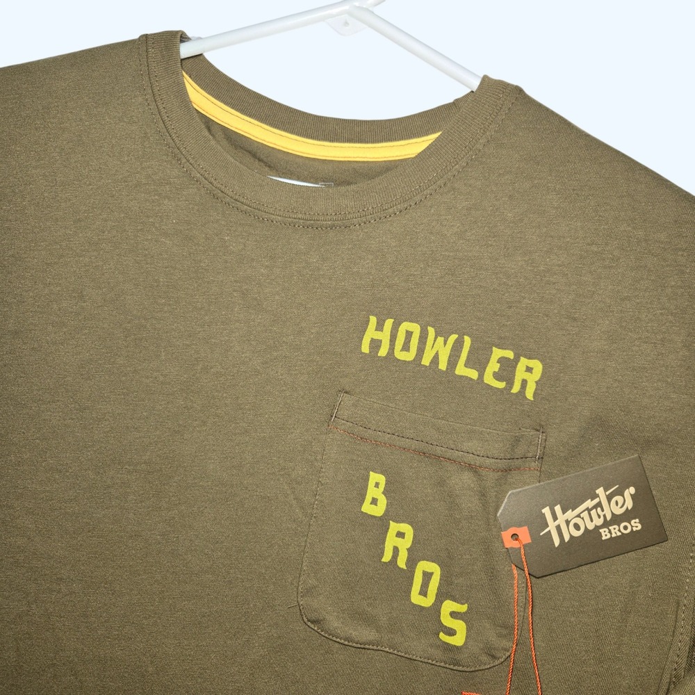 NEW Howler Bros Mens Prickly Pear Pocket T-Shirt Green XXL 1110 Western Outdoors